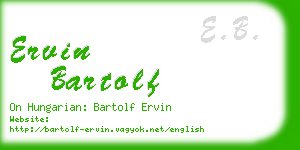ervin bartolf business card